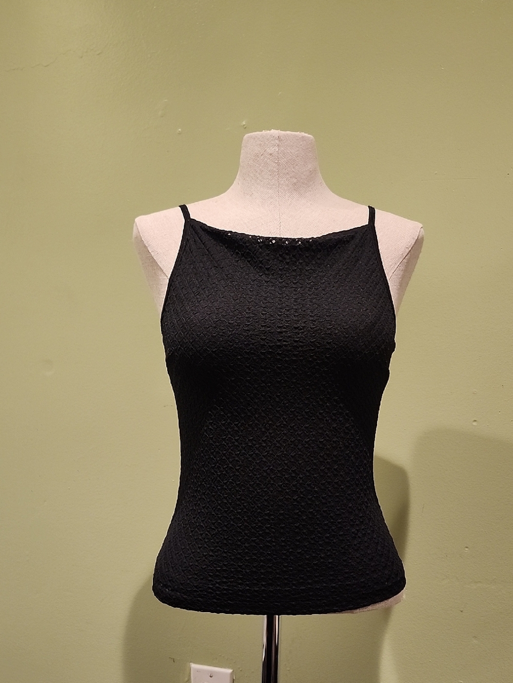 Bebe- Black High Neck Cami Top